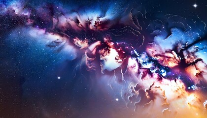 Wall Mural - gorgeous space and twinkling stars background image with nebula gas cloud