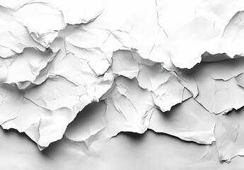 Fototapete - Abstract White Paper Texture Background Crumpled and Rough Surface Detail for Design and Creative Projects : Generative AI