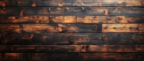 Aufkleber - Rustic Dark Wood Planks Background Highlighting Texture and Natural Grain Perfect for Backgrounds and Design Overlays : Generative AI