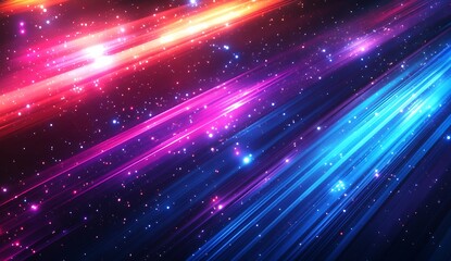 Fototapete - Dynamic and Colorful Background with Bright Light Streaks Creating a Stunning Visual Experience : Generative AI
