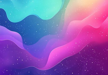 Fototapete - Elegant abstract wavy design with vibrant colors and starry background for modern artistic compositions : Generative AI