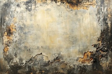 Aufkleber - Distressed Grunge Wall Texture with Cracked Paint and Aged Plaster for Backgrounds and Creative Projects : Generative AI