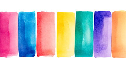 Wall Mural - colorful watercolor brushstrokes palette art graphic design, cut out transparent