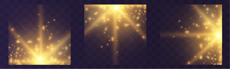 Aufkleber - Glowing light effects with sparkling glitter, bokeh, golden and silver shine, magic dust, luxury decoration elements, festive luminous overlays, abstract shimmering backgrounds.	
