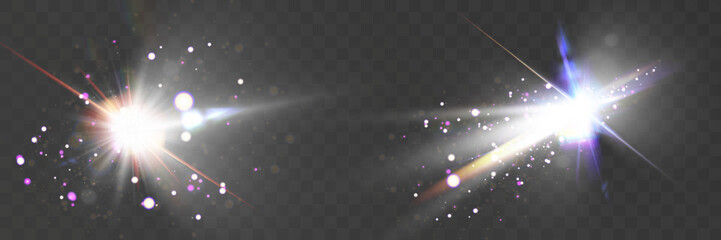 Aufkleber - 	
Glowing light effects with transparency, lens flare, radiant beams, starbursts, and luminous sparkles for overlays and design.	