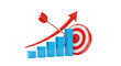 © LUXSTORY - Isolated Business Growth Chart with Target and Arrow