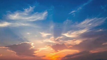 Wall Mural - a calm sunset scene with a small boat floating on the ocean, perfect for travel or adventure concept