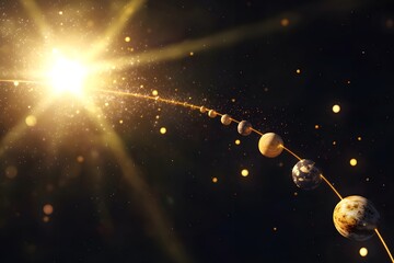 3D illustration depicting the astronomical event the June summer solstice