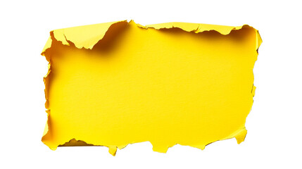 Canvas Print - yellow torn paper background with rough edges and curled corner, cut out transparent
