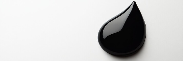Aufkleber - Glossy black droplet rests on matte white background displaying high contrast and unique texture