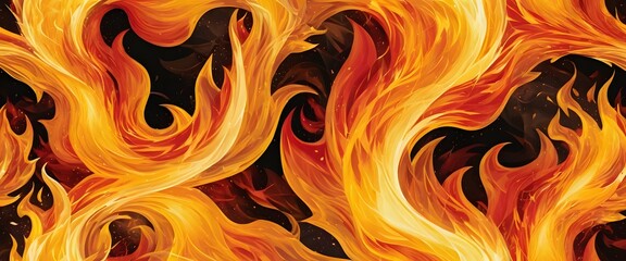Aufkleber - Abstract Fire Flames Illustration, A Dynamic Dance Of Bright Colors. Fiery Energy And Warmth Depicted. A Striking Design Element For Visual Projects.