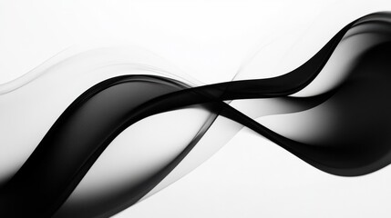 Leinwandbilder - Flowing abstract black and white waves showcase smooth motion and minimal design for a high contrast visual experience