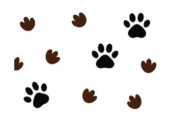 hand drawn animal trail pattern