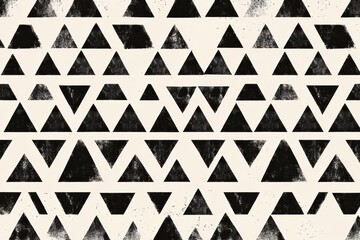 Fototapete - Geometric triangle pattern design in black and white showcasing clean minimalism and repeating motifs for modern décor