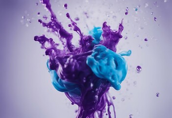 Wall Mural - background cloud water ink blue under swirling colorful white isolated purple drop smoke texture dri