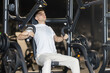 © JackF - In gym, man uses chest press machine to strengthen arm muscles. Series of repetitions to consolidate result. Perseverance and persistence in achieving fitness goal.