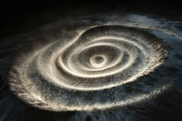 Wall Mural - a swirling vortex of light and dust, cosmic energy forming a mesmerizing spiral pattern in the dark 