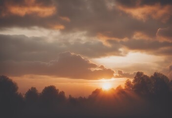 Wall Mural - sunset sky rays sun clouds beautiful belief calm atmosphere sunbeam cloudy shine background ray beau