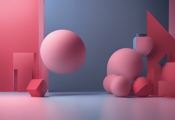 Wall Mural - background clipping pink included illustration element red rendering branding path subtle each minim