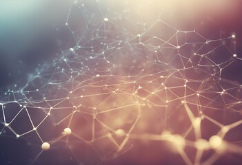 Wall Mural - structure connected connection background technology dots geometric network molecular lines digital 