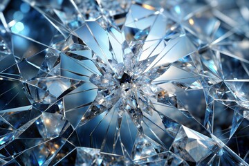 Canvas Print - crystal shards with light refractions and intricate diamond texture pattern