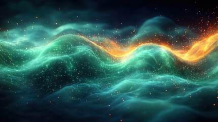 Dynamic Neon Flowing Lines Abstract Digital Art