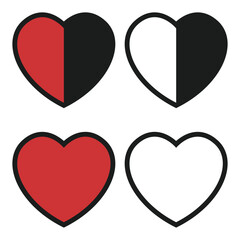 Wall Mural - Like and heart icon isolated on white background.