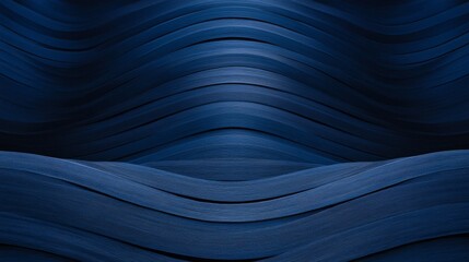 Wall Mural - curvy, dark blue abstract background with a symmetric wave pattern