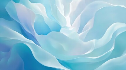 Wall Mural - flowing blue abstract waves. soft curves and gradients evoke a sense of peace. airy and dreamy
