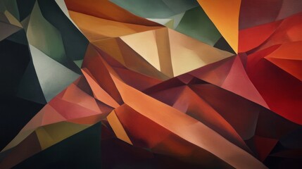 Wall Mural - geometric abstract. triangular polygons in varied colors. texture, depth, and gradients create a mod