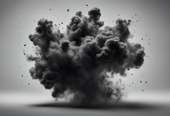 Wall Mural - isolated empty smoke explosion abstract brush black background transparent blooming cloud design bla