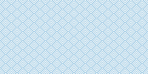 Wall Mural - abstract overlapping vector abstract pattern wave lines fabric blue square line background. seamless