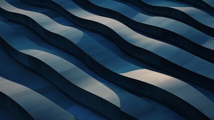 Wall Mural - wavy pattern. alternating lines. gray and blue hues. shaded