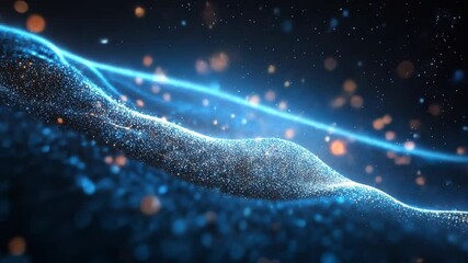 Wall Mural - abstract digital wave: an enchanting visual narrative unfolds with a mesmerizing, flowing digital wa