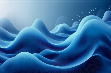 Wall Mural - abstract blue waves flow gently in a light to dark gradient, creating a serene and calm scene with s