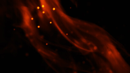 Wall Mural - blurred texture of burn fire with particles embers. blur flames on isolated black background. textur
