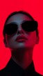 © Kira - Red Light,  Mysterious Woman in Sunglasses: A Fashion Portrait