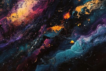 Wall Mural - colorful wallpaper galaxy space universe nebula.