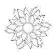 © Rumana - Line Work Ornamental Mandala in Black and White Coloring Book Page