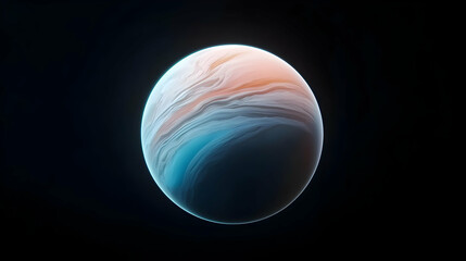 Wall Mural - swirling blue orange planet in dark space