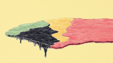 Canvas Print - melting paint concept art of african country map with color drips