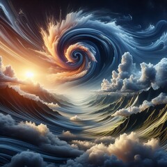 Wall Mural - the formation of complex weather systems due to atmospheric pres