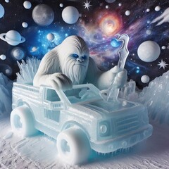 Wall Mural - a universe made of ice with frozen planets and stars the driver