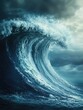 © isti - Imposing wave crashing against a dark sky