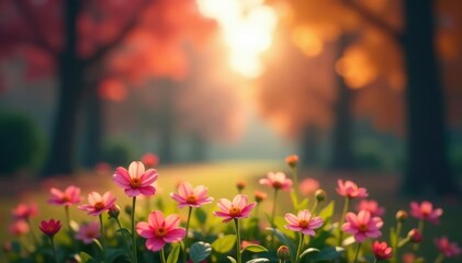 Wall Mural - Abstract blurred nature scene, ideal for website backdrop, overlay, website