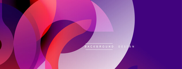 Leinwandbilder - Abstract design features overlapping circles, gradients shifting from purple to pink. Modern aesthetic, suitable for digital backgrounds or presentations. Smooth transitions create dynamic visual effe