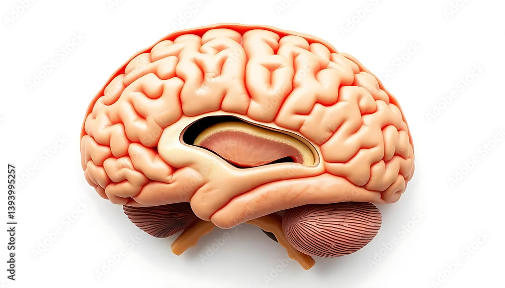 Human Brain Anatomy Cross Section Diagram for Educational and Medical ...