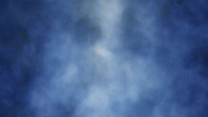 Wall Mural - Flying through abstract realistic blue thick clouds motion loop animation. 