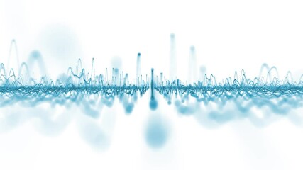 Wall Mural - looped digital technology music equalizer detailed wavy lines isolated on white animation.