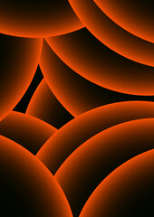 Aufkleber - Abstract background with concentric circles with a neon orange glow effect. Modern minimalist cover template with vibrant geometric prism shapes. Suitable for high-tech or futuristic design